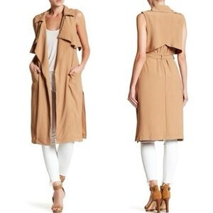 June & Hudson Belted Vest Trench Coat
